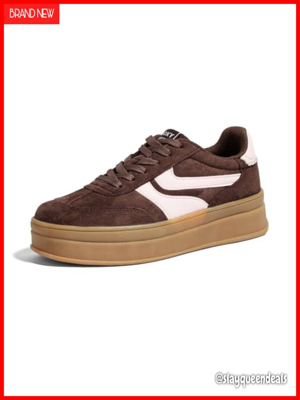 LUCKY STEP Women Platform Sneakers Suede Mesh Memory Foam Slip Resistant